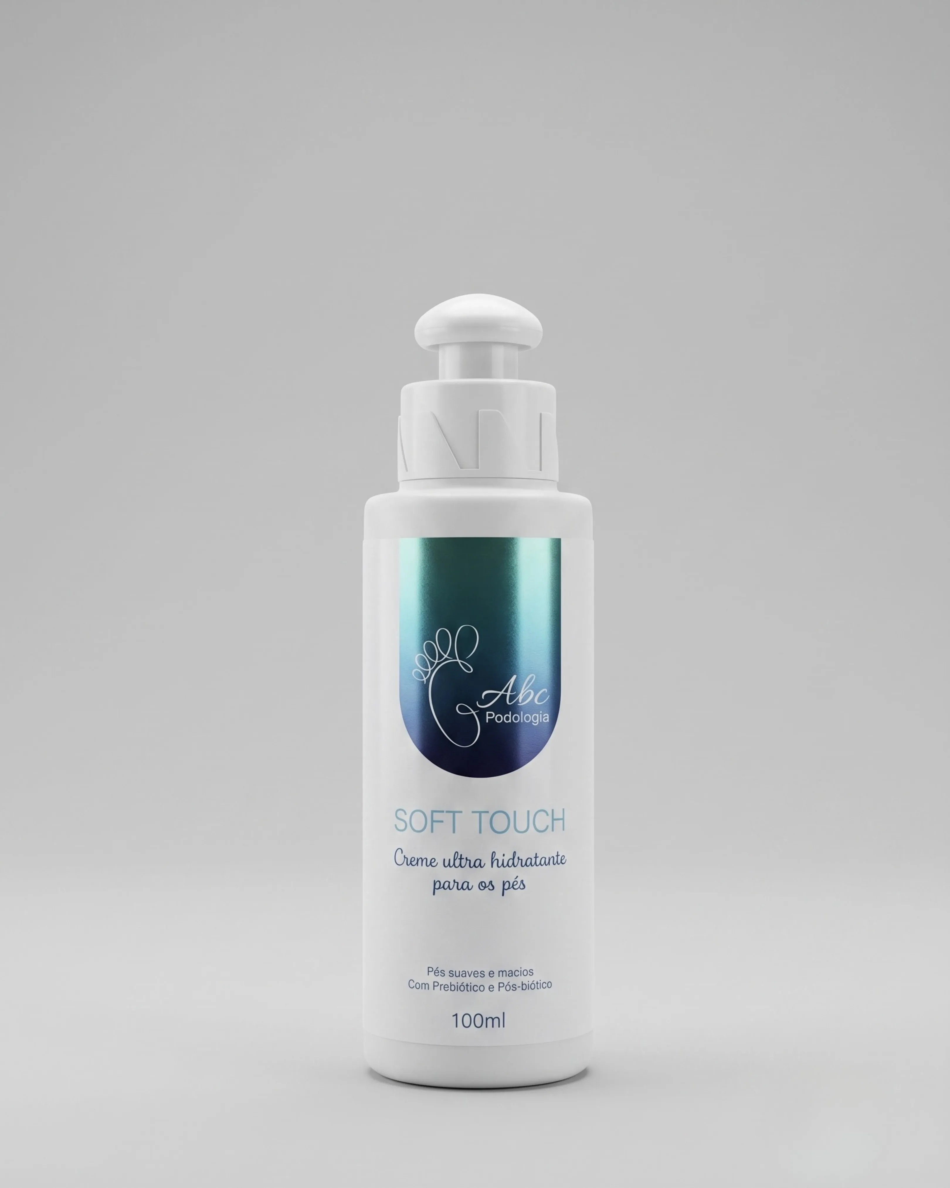 Frasco do creme Soft Touch, creme ultra hidratante para os pés da Podologia ABC